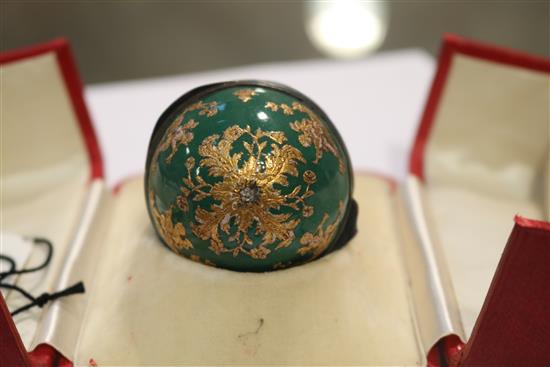 A silver mounted enamel egg bonbonniêre, French, mid 18th century,